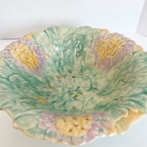 Antique Ceramic Avon Ware England Pastel Floral Candy Dish 1930s Great Condition - Picture 5 of 8